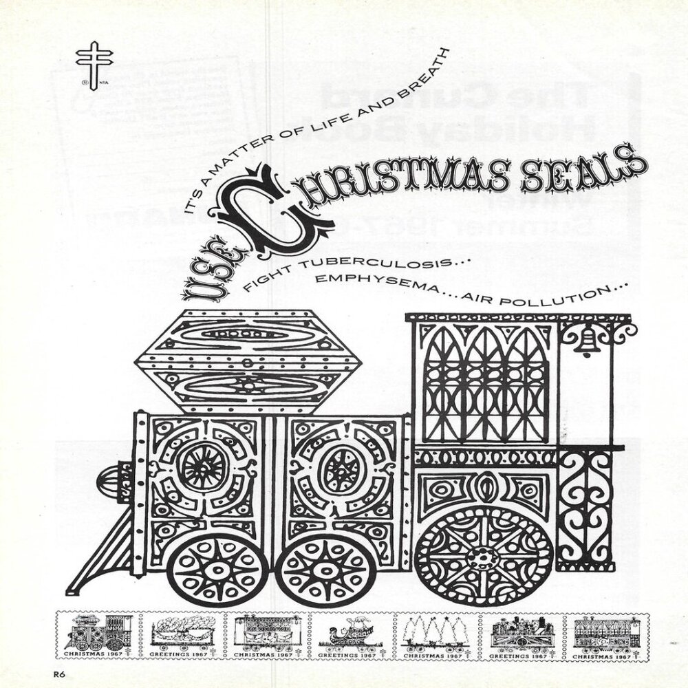 1967 Christmas Seals Stamps Train Matter Of Life and Breath Vtg Print Ad/Poster